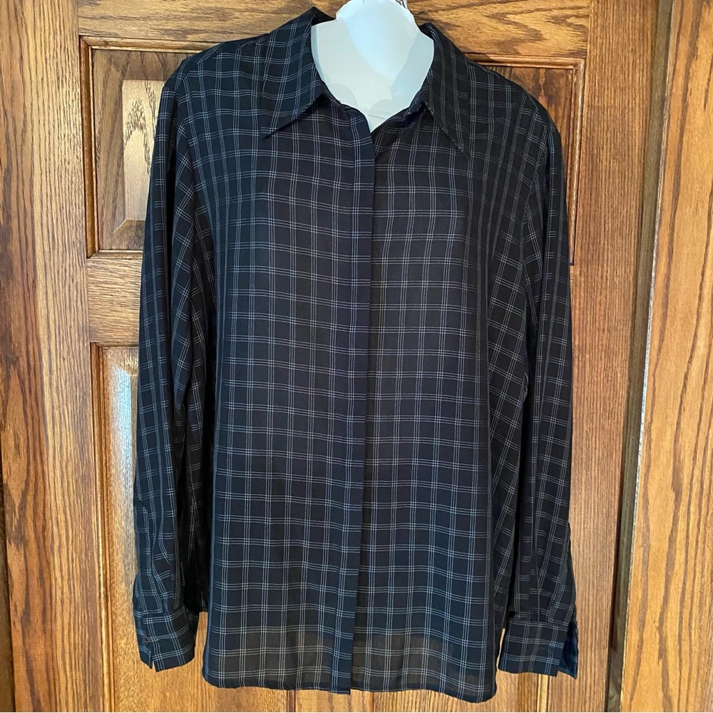 Villager Black Blouse Women Long Sleeve Liz Claiborne